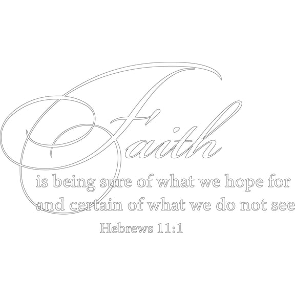 White 29" x 17" Decaltor Hebrews 11:1 Faith is Being Sure of What We Hope for Quotes Sayings Words Art Decor Lettering Vinyl Wall Art Inspirational Uplifting Bible