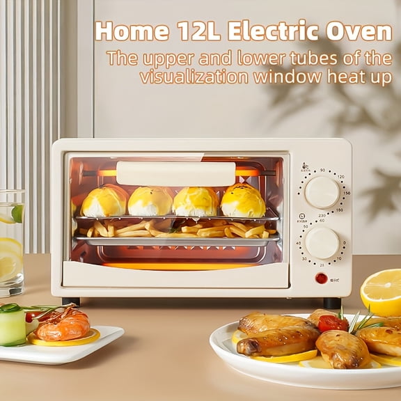 White 3.17gal Desktop Oven, Stainless Steel with Window for Baking & Toasting. Perfect Gift For 2026.