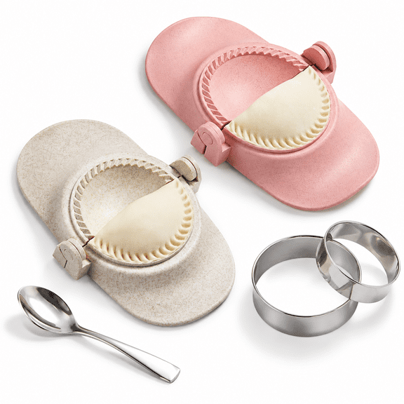 White 3"+4" Pasta & Dumpling Mold Set, Food-Safe Kitchen Press for Empanadas Pierogi Ravioli
