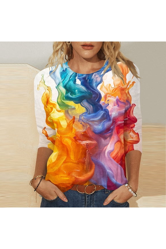 White 3/4 Sleeve Tops for Women with Collar Summer Tops Trendy Teen Womens Tops Trendy 2026 Spring Summer T Shirts for Women Plus Size by me