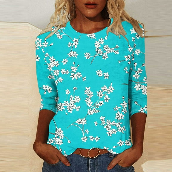 White 3/4 Sleeve Tops for Women Womens Summer Graphic Tees Plus Size Blouses for Women Dressy Casual Summer Plus Size Tops for Women Dressy