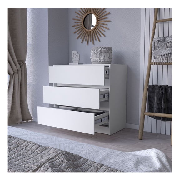 White 3 Drawer Dresser - Small Chest of Drawers - Bedroom Storage - Jewelry Organizer - Closet Dresser - Modern Nightstand - 12"W x 4.1"D