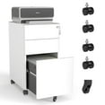thumbnail image 1 of White 3-Drawer Lockable Mobile File Cabinet - All-Steel, Fully Assembled with Anti-Tip Design (110lbs/Drawer), 1 of 18