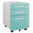 thumbnail image 1 of White 3-Drawer Office Filing Cabinet on Wheels with Lockable Storage for, 1 of 9