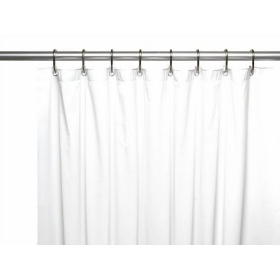 White 3-Gauge Vinyl Shower Curtain Liner with Metal Grommets & Magnets