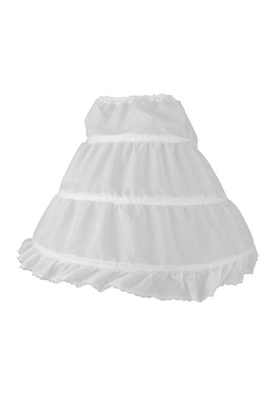 White 3-Hoop Flower Girl Petticoat Underskirt Kids Wedding Slips Crinoline