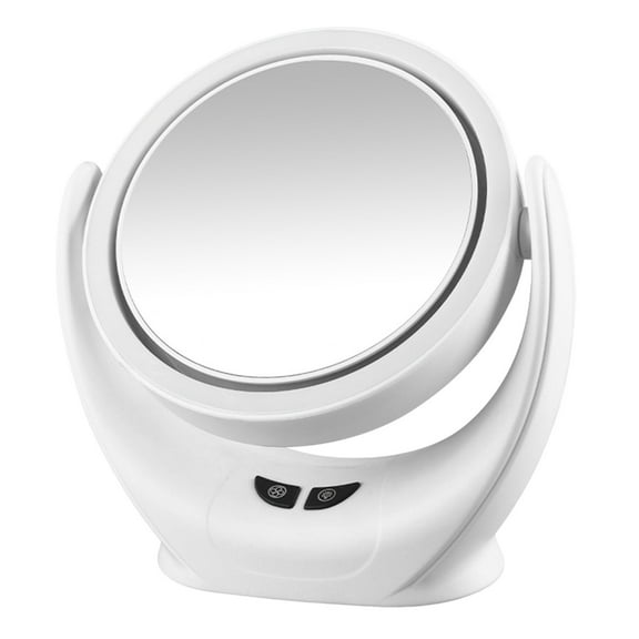 White 3-In-1 Portable Led Fan Makeup Mirror With Light Dormitory Bedside Fan With Mirror For Home