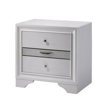 White 3 Nightstand With Nickel - Contemporary Style Hidden Jewelry Pocket 3 Drawers Nightstand, Bedroom Furniture Drawer