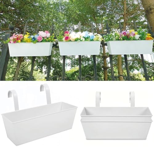 Countryside Railing Planter White 3-Pack 16