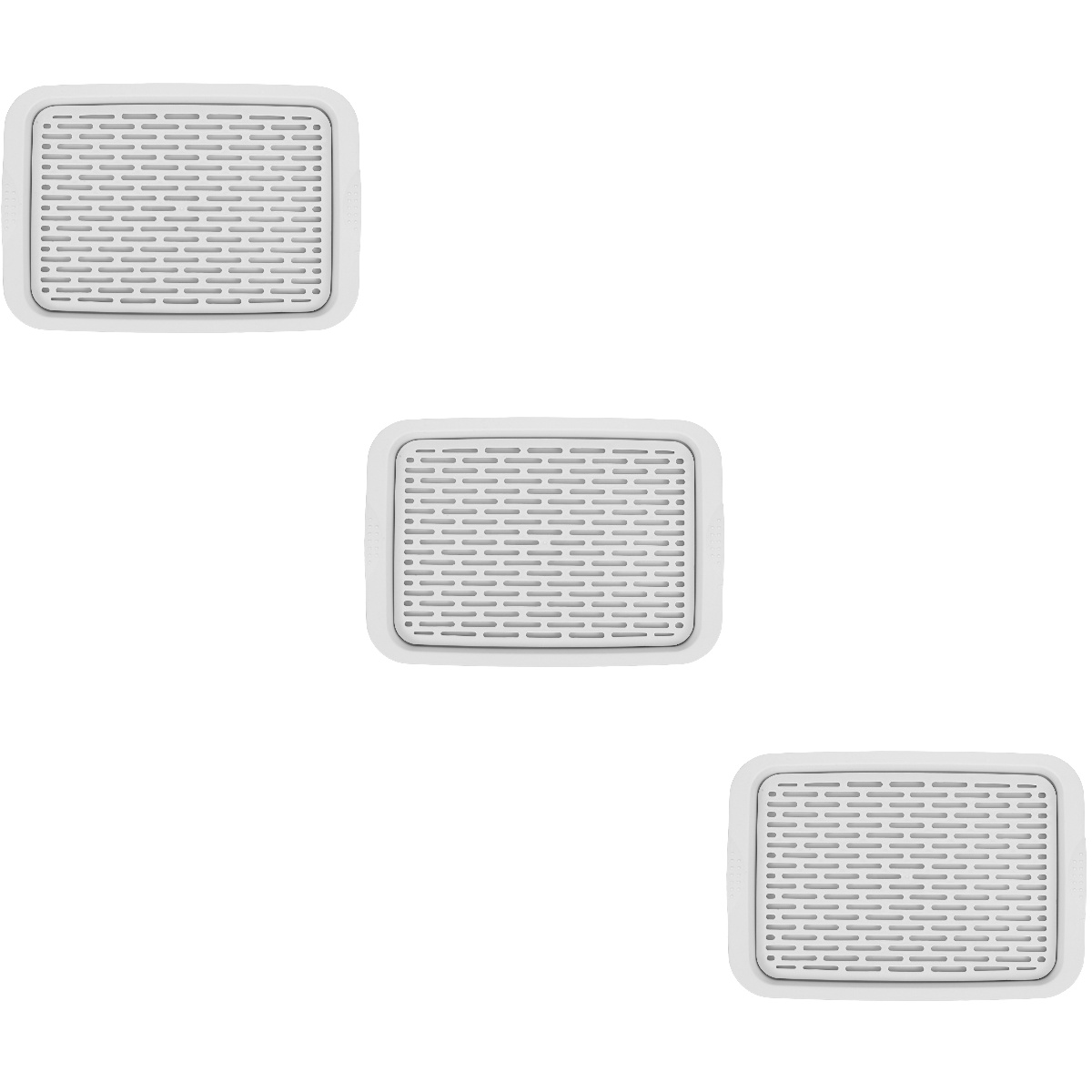 White 3 Pack Cleaning Supplies Plastic Bins Cat Litter Box Ferrets