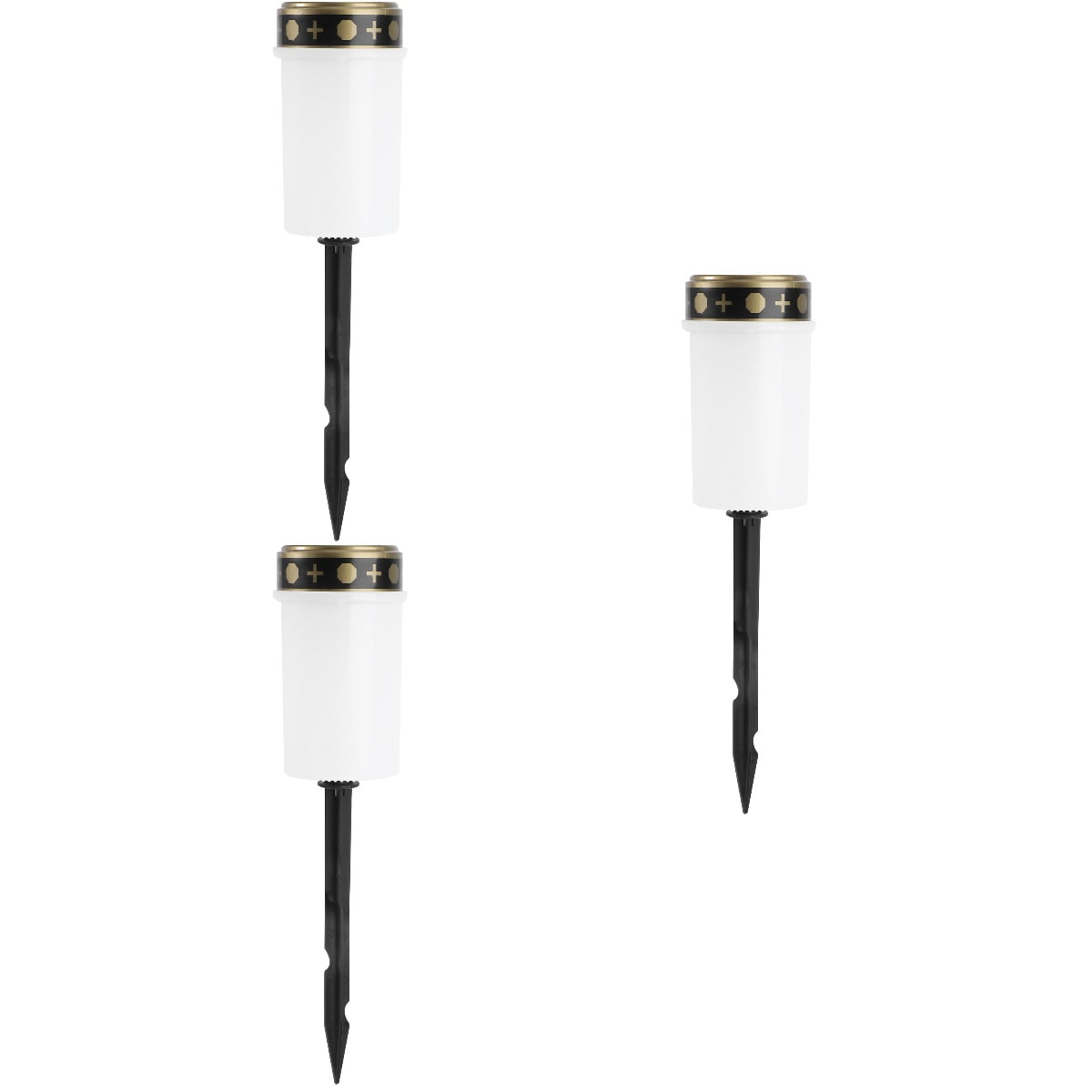 White 3 Pack Plastic Graveyard Decorations Solar Garden Lights Lamps for Worship Outdoor LED