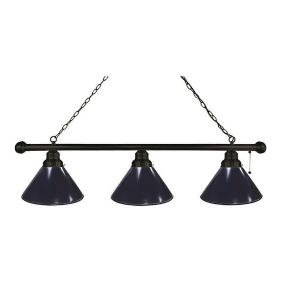 Holland Bar Stool BL3BRWT White 3 Shade Pool Billiard Light, Brass