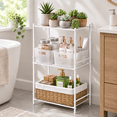 White 3 Tier Compact Metal Small Space Storage Shelving Unit - Walmart.com