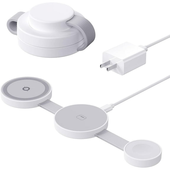 Magsafe Charger Fodable 3 in 1 Charging Station Compatible with iPhone16 15 14Pro Max, Andorid, Wireless Charger Dock Compatible for Apple Watch & AirPods 4 3 Pro, Black