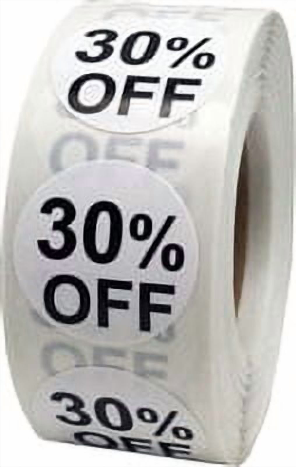White 30%Off Circle Stickers | 0.75