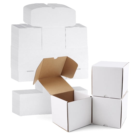 White 30 Pack 5x5x5 Corrugated Cardboard Shipping Boxes