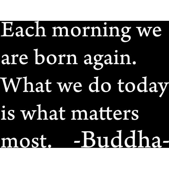 White 32" x 24" Each morning we are born again. Buddha Vinyl wall art Inspirational quotes and saying home decor decal sticker