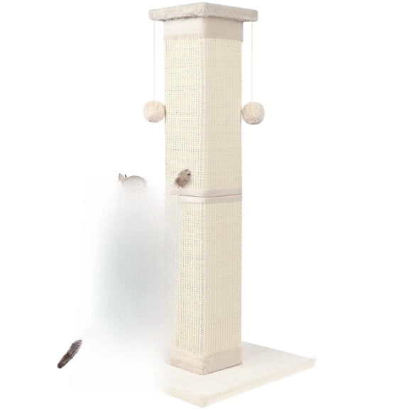 White 33 Inch Sisal Cat For Indoor Cats