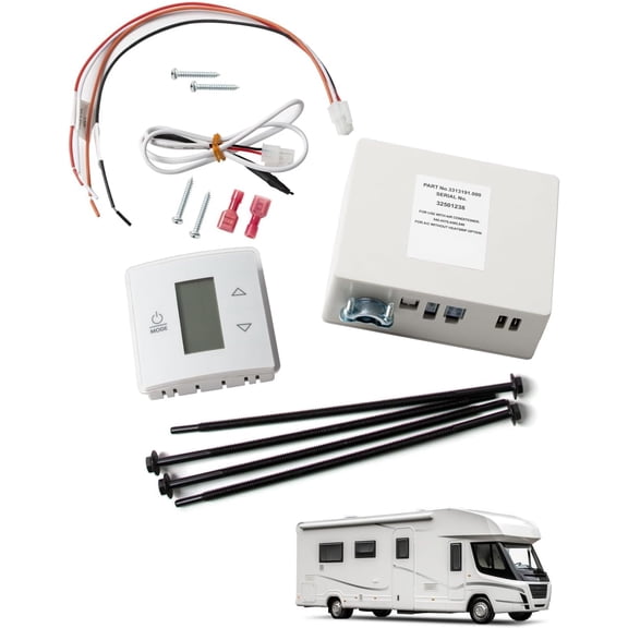 White 3316230.000 RV Thermostat Control Panel With Relay Box, Replacement 3316230.700 HeatCool Controller for Camper Dometic AirConditioning Unit