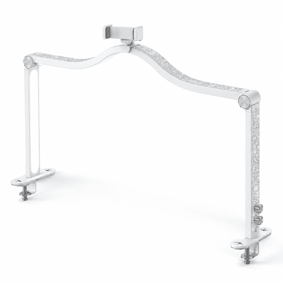 White 34" Arc Half Moon Shadow-Free Desk Lamp with Stepless Dimming