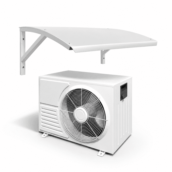 White 35.4X21.2X11in Galvanized Steel Mini Split Air Conditioner Cover Sun Shade