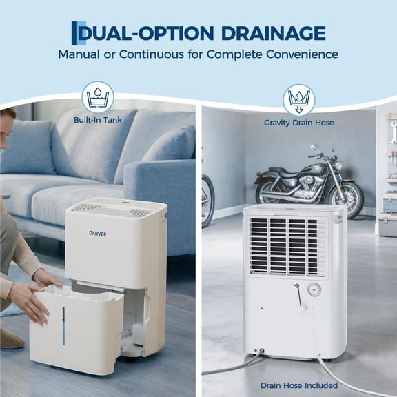 White 35 Pint Home Basement Dehumidifier, Energy Saving Portable Moisture Absorber With Timing Function Auto Stop Design Ideal For Bathroom Large Living Space