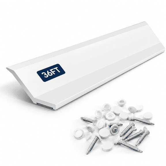 White 36 Ft Weatherproof Garage Door Top and Side Seal Weather Stripping