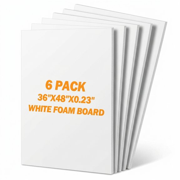 White 36X48Inch Double-sided Acid-free Foam Presentation Board 6 Pack