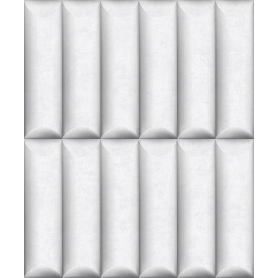 White 3D Concrete Like Tube Wallpaper R8085