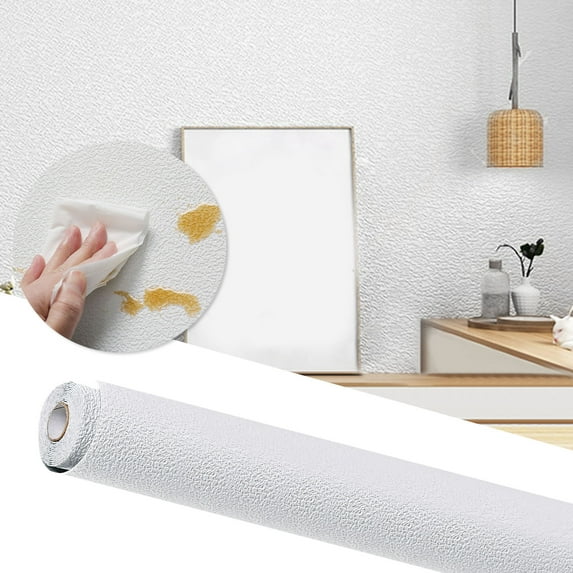 White 3D Foam Cotton Wallpaper, Self-Adhesive Removable Wall Paper Texture Peel and Stick for Living Room and Bedroom Wall Decoration 50*280cm