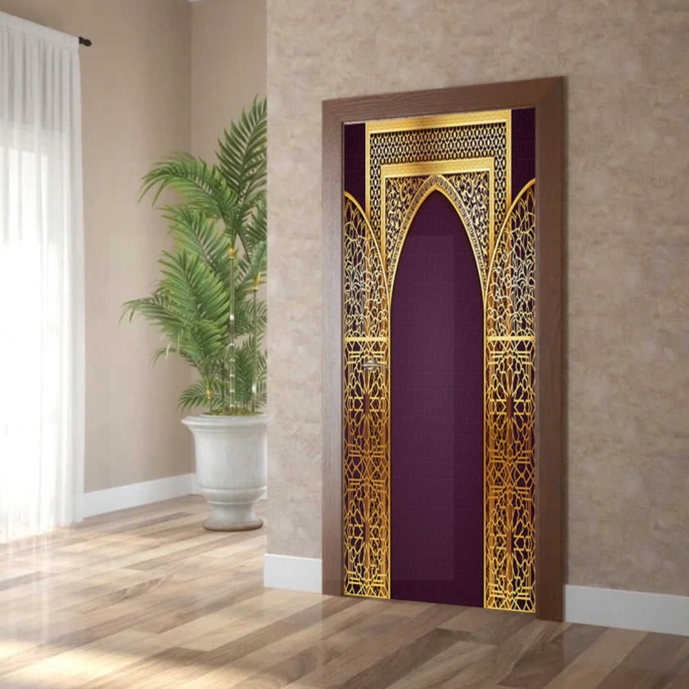White 3D Selfadhesive Door Sticker Art Arch Refurbish Poster Muslim