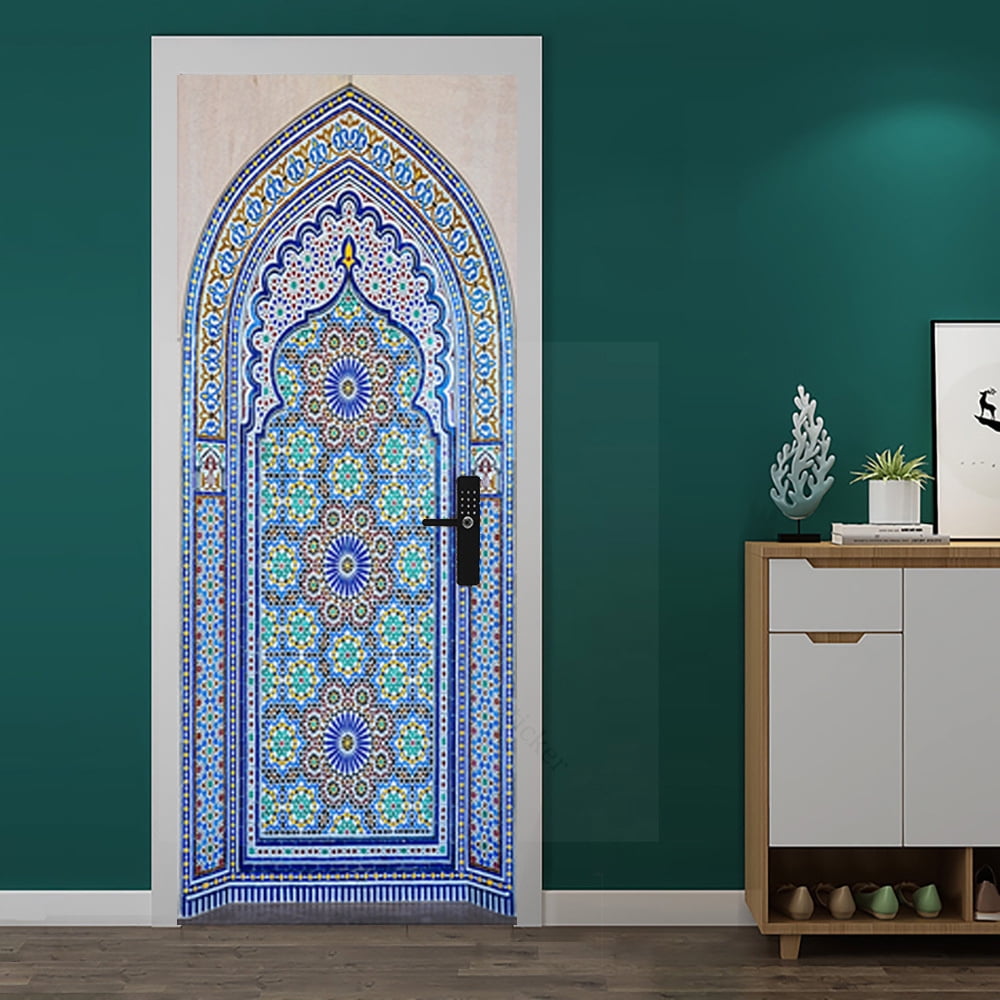White 3D Selfadhesive Door Sticker Art Arch Refurbish Poster Muslim