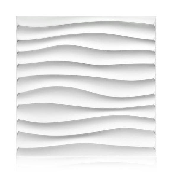 White 3D Wall Panels Rectangle, 11.8''x11.8'' Modern Accent Wall Panels for Interior Wall Decor Bedroom Office Living Room