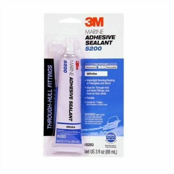 White 3M Marine 5200 Adhesive / Sealant 10 fluid ounce cartridge