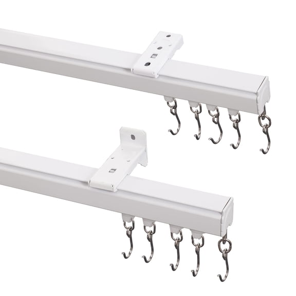 White 3ft-6ft Adjustable Curtain Track Kit