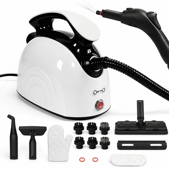 White 4.5 Bar 300°F Steam Cleaner for Bathroom, Kitchen Floor & Grout