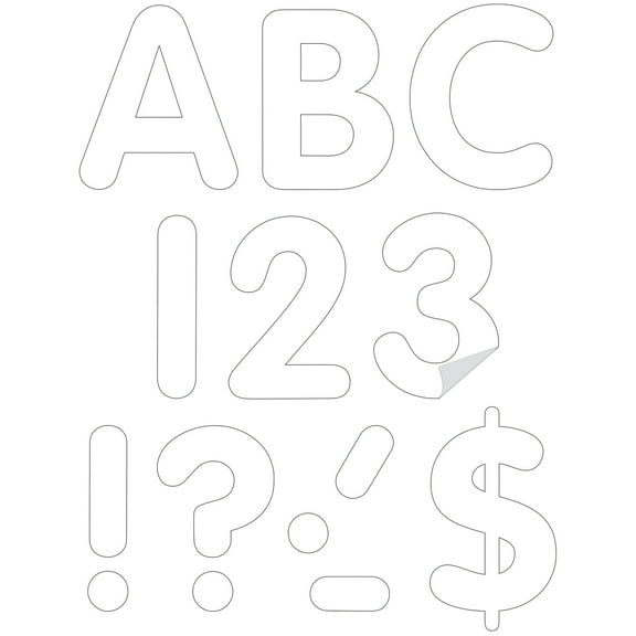 Teacher Created Resources White 4" Classic Self-Adhesive Letters Uppercase, 108 Pieces