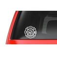 thumbnail image 1 of White 4" Fire Deparment Logo (T17) Firefighter Vinyl Decal Sticker Car Window, 1 of 1