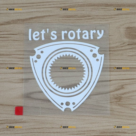 White 4" Let's Rotary Engine Wankel Decal Sticker Car Vinyl Fit for Mazda 3 6 CX-5 RX7
