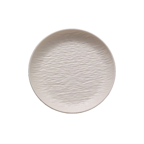 White 4 Pack Plastic Dinner Serving Trays 5.9In Dishwasher Safe Reusable Lightweight Plates For Party Camping Home Kitchen White