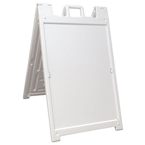 White 4-Pack of Plasticade Signicade Deluxe A-Frame Sidewalk Curb Sign Portable Folding Double-Sided Display with Quick-Change System