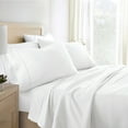 thumbnail image 1 of White 4 Piece 100% Cotton Flannel Deep Pocket Sheet Set, Full, by Noble Linens, 1 of 8