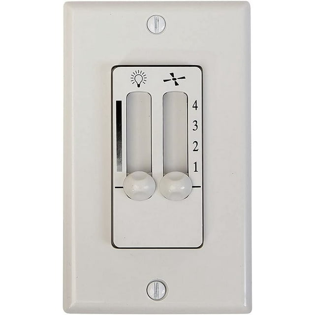 White 4 Speed Ceiling Fan Wall Control with LED Dimmer Light Switch