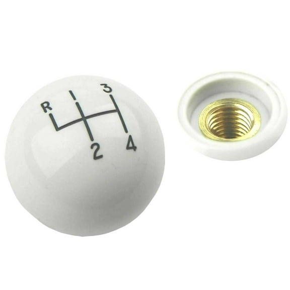 White 4 Speed Hurst Gear Shift Knob 3/8"-16 Thread & Lock Nut 1964-72 GM Models