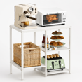 White 4-Tier Adjustable Metal and MDF Kitchen Baker's Rack Microwave ...