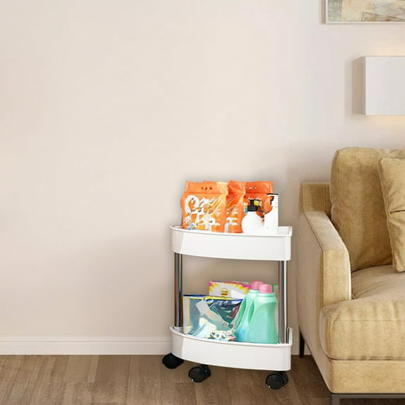 White 4-Tier Bathroom Corner Storage Shelf Organizer | Plastic & Stainless Steel | Detachable Rolling Wheels & Drainage Holes | 40.9" x 10.2" | Space-Saving Shower Caddy with Guardrails