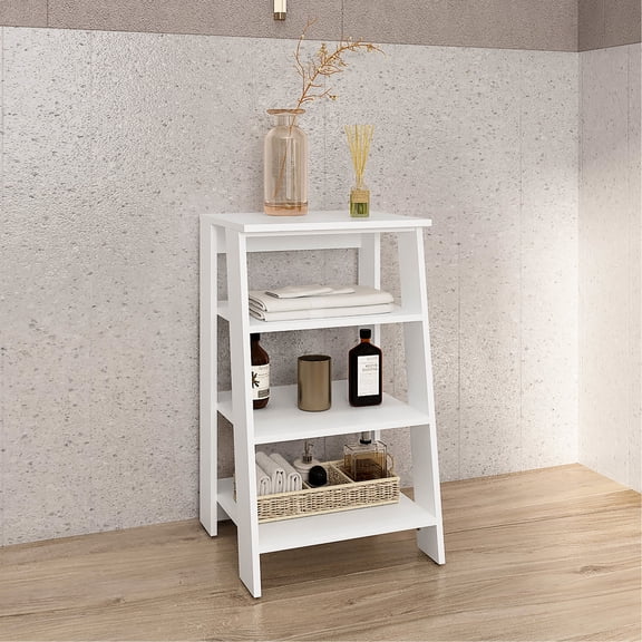 White 4-Tier Shelf, Quick Assembly, Versatile Placement - Fit Different Room Decorations