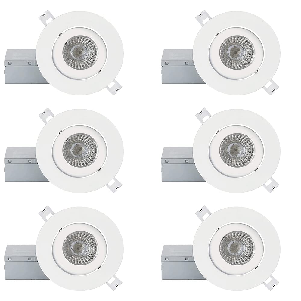 White 4inch Integrated Panel with Gimbal 6000K Cool White 7W 560lm