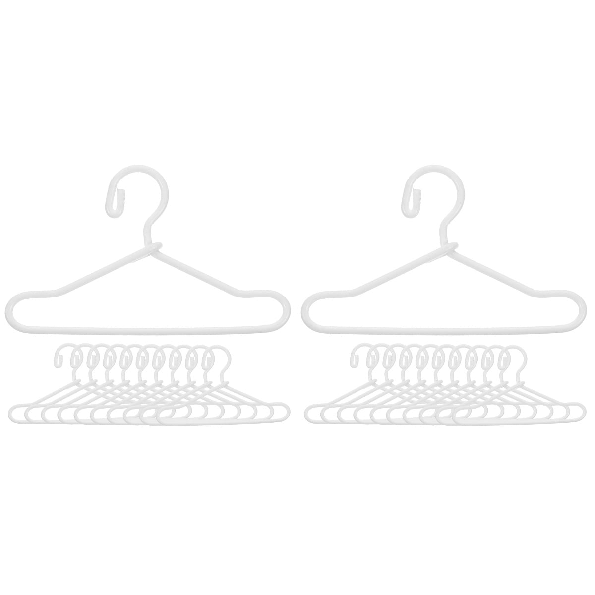 White 40 Pcs Alloy Mini Clothes Rack Miniature Doll House Model Hanger ...