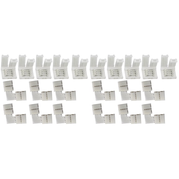 ifundom Rgb LED p Connector, White, Durable and Practical, Quick Power Connection, 40Pcs